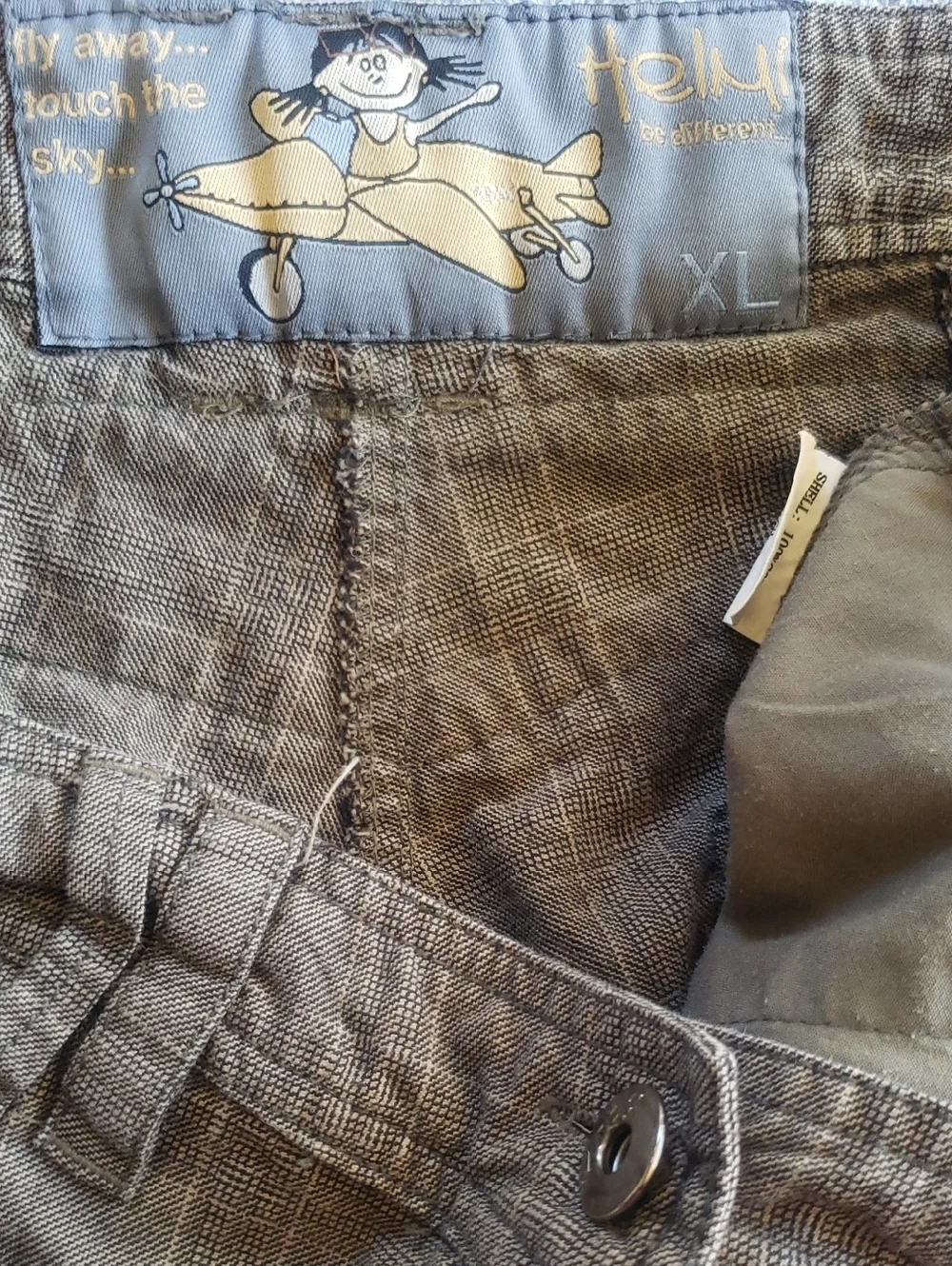 Helmi Women’s Gray Plaid  Casual Rolled-Hem Shorts Size XL